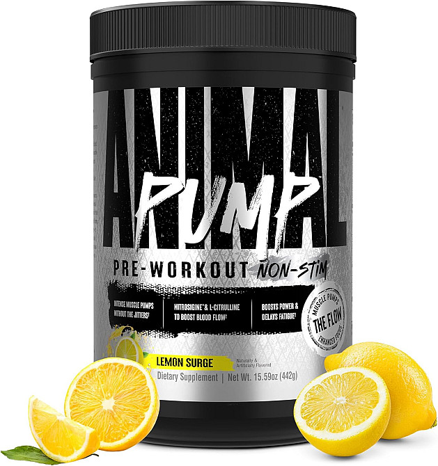 Передтренувальний комплекс Universal Nutrition Animal Pump Non-Stim Powder 442 г, Lemon Surge Луцьк - фото 1