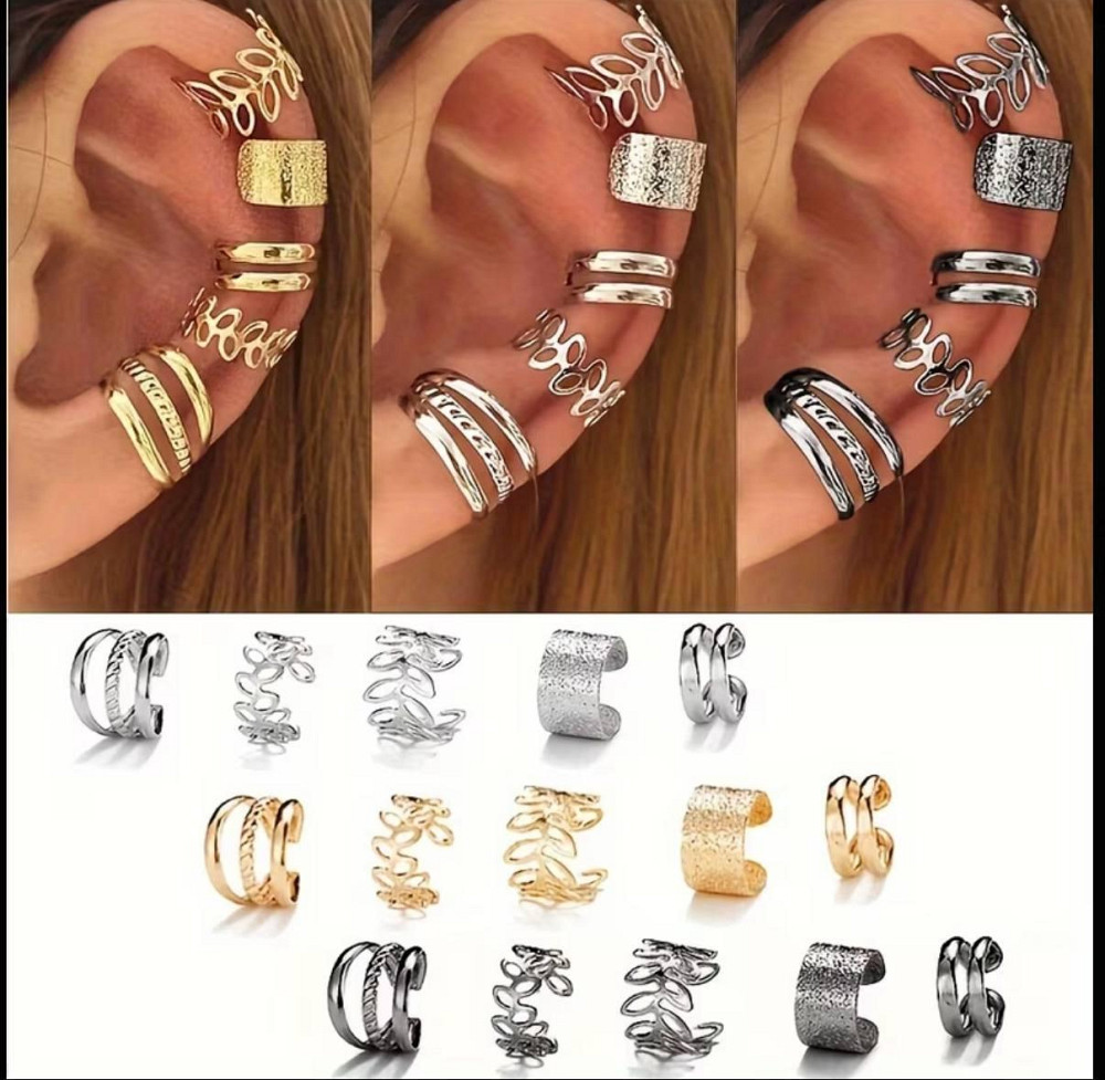 Набір каффів для вух 15 шт – сережки без проколу Київ - фото 3