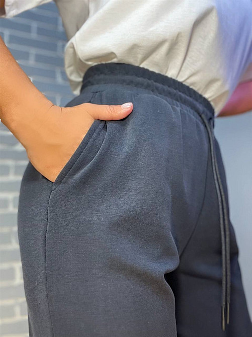 Штани жіночі No Matter What 1558 спортивні джоггери знизу манжет тканина біфлекс графіт, графіт, S Київ - фото 3