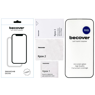 Стекло защитное BeCover Apple iPhone 13 10D Black (711513) Винница - изображение 2