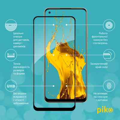 Стекло защитное Piko Full Glue Realme 11 4G Black (1283126581984) Винница