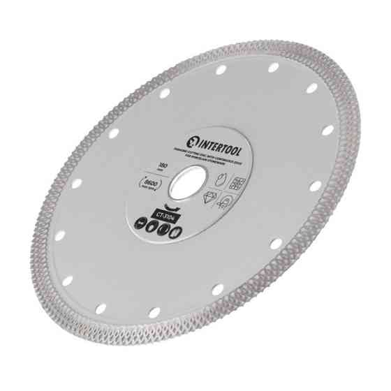 Диск отрезной алмазный, со сплошной кромкой, по керамогранита, 180 мм, 36%, 8600 об/мин INTERTOOL CT-3104 Киев