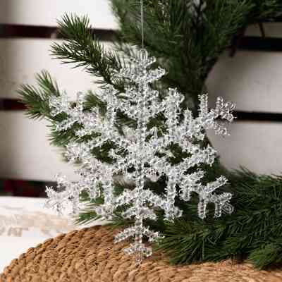 Ялинкова іграшка Novogod`ko Сніжинка 20 см Пластик Іній (974875) Вінниця