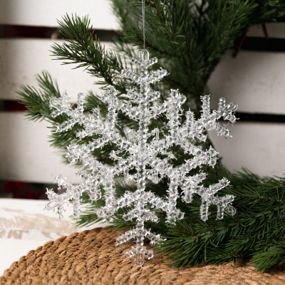 Елочная игрушка Novogod`ko Снежинка 20 см Пластик Иней (974875) Винница - изображение 2