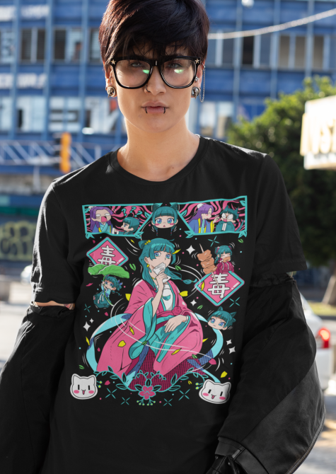 Футболка для хлопчика з аніме принтом Апотхекарй Діаріес Ессентіал Маомао оверсайз (зріст від 165 до 180) Чорний AnimeJ0593m Дніпро - фото 2