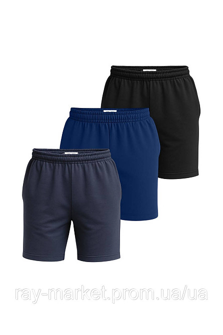 Набір шорти базові чоловічі 3 шт "U0701-Grey-Blue-Black" XXL Київ - фото 1