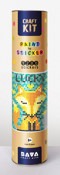 Картина по номерам стикерами в тубусе 