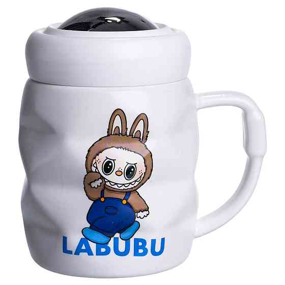 Чашка фарфоровая с крышкой Labubu для детей 400 мл Киев