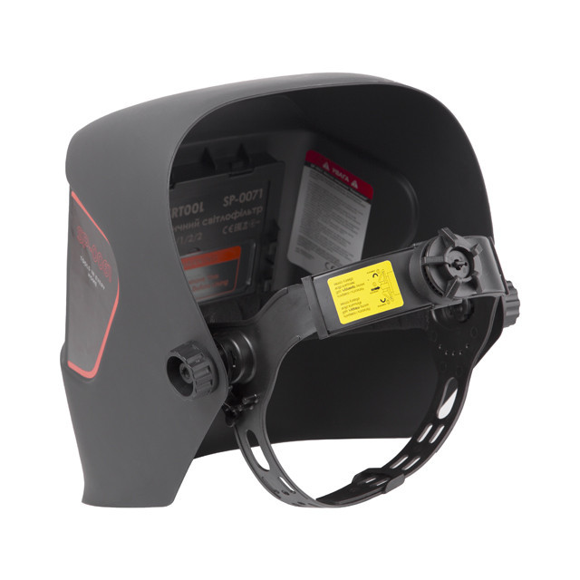 Маска зварювальника "Хамелеон" INTERTOOL SP‑0061, авт. затемнення, 2 сенсора, DIN 11, вікно 90×30 мм, РР універсальна маска Львів - фото 5