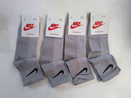 Детские качественные хлопковые носки средней высоти в наборе по  штук Nike. Размер 31-34 Серый Киев
