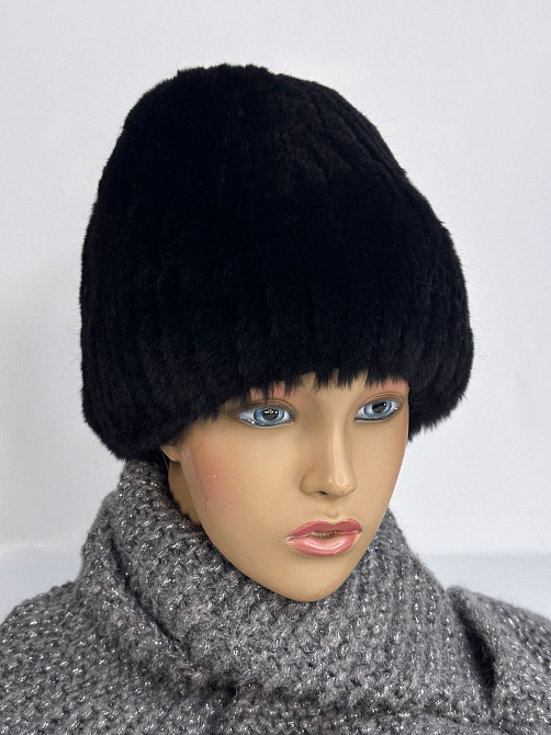 Шапка хутряна жіноча сніп Кароліна Чорний Харків - фото 3