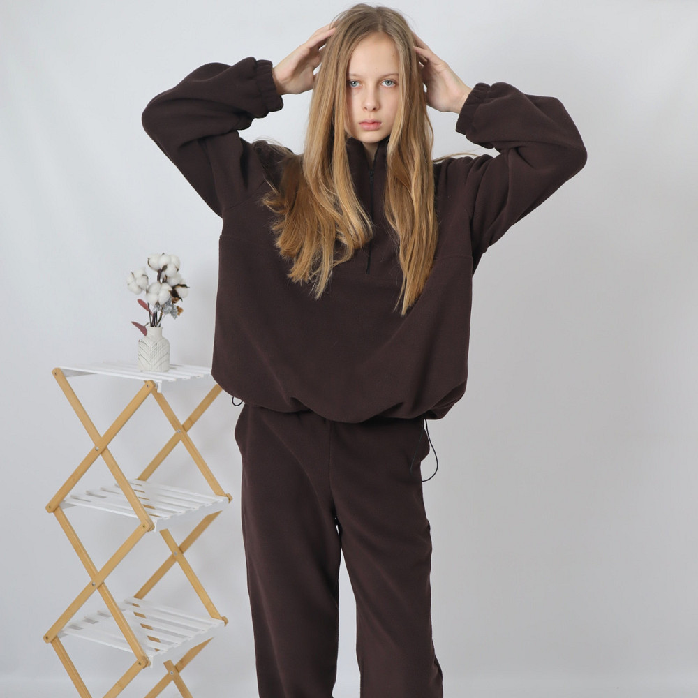 Дитячий флісовий теплий костюм на зиму (толстовка на затяжках+штани)  Шоколад Кам'янець-Подільський - фото 3