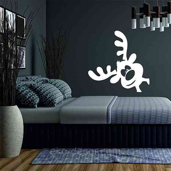 Декоративное настенное Панно «Олень», Декор на стену 70*70 см, Белый Киев