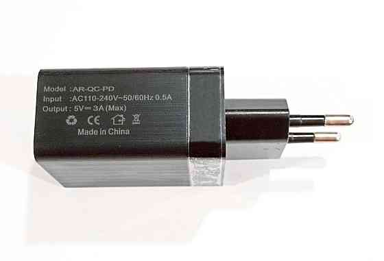 Зарядний пристрій 7614 240V - USB-A, USB Type-C 5V/3A чорний Київ