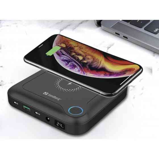 УМБ Sandberg 24000 mAh All-in1 Laptop 12-24V/4А, USB, Type-C OUT PD (420-57) Киев