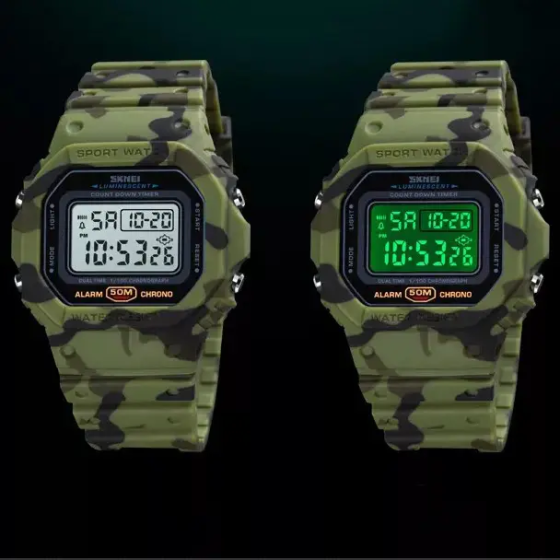 Чоловічий наручний електронний годинник Skmei 1628 Камуфляж Київ