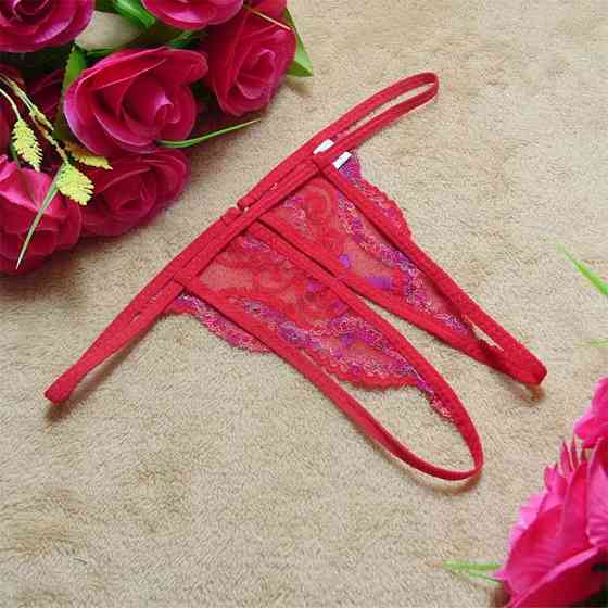 Труси з розрізом червоні еротичні унісекс - розмір універсальний, резинка до 82см Київ