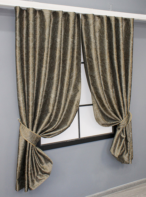 Комплект коротких штор VR-Textil Жаккард Fantasy № 1631ш Капучино 140х170 см 2 шт (35-0290) Киев - изображение 2