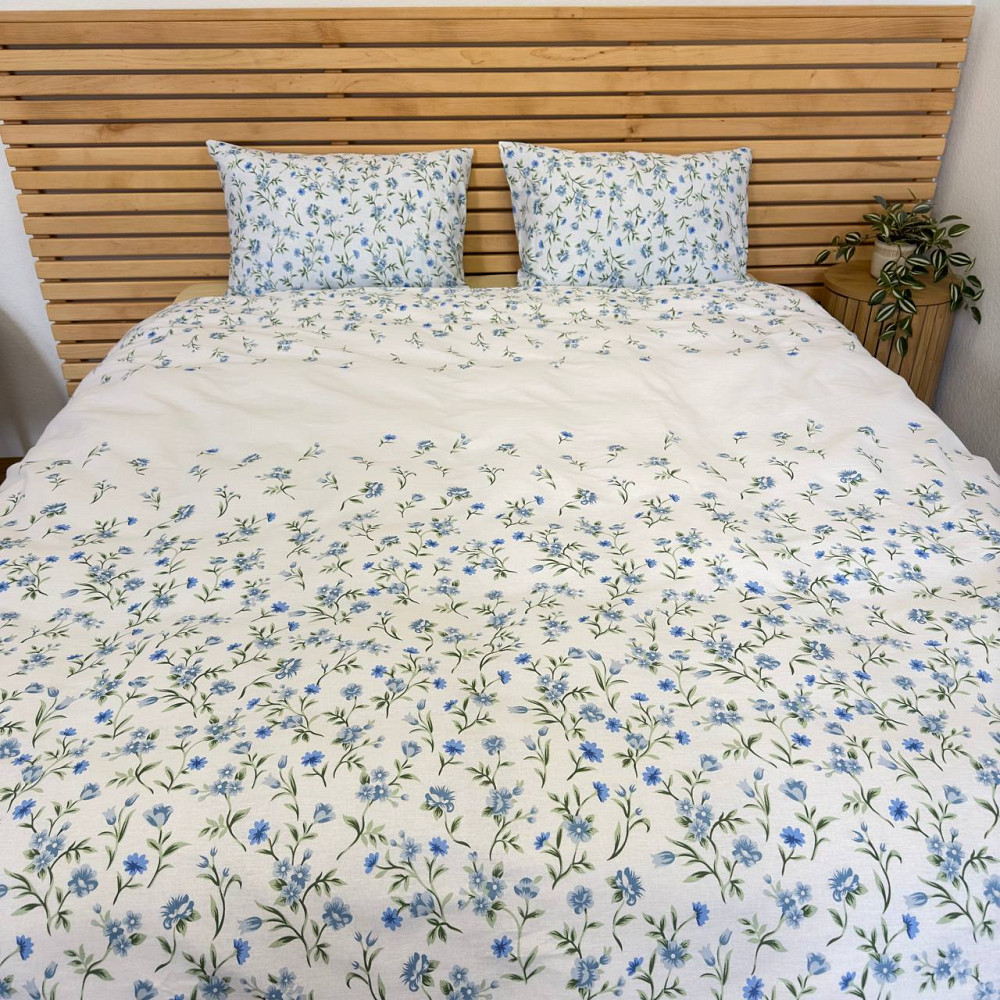 Постельное белье бязь Евро Цветы 100% хлопок YouStar (Белый) Сумы - изображение 1