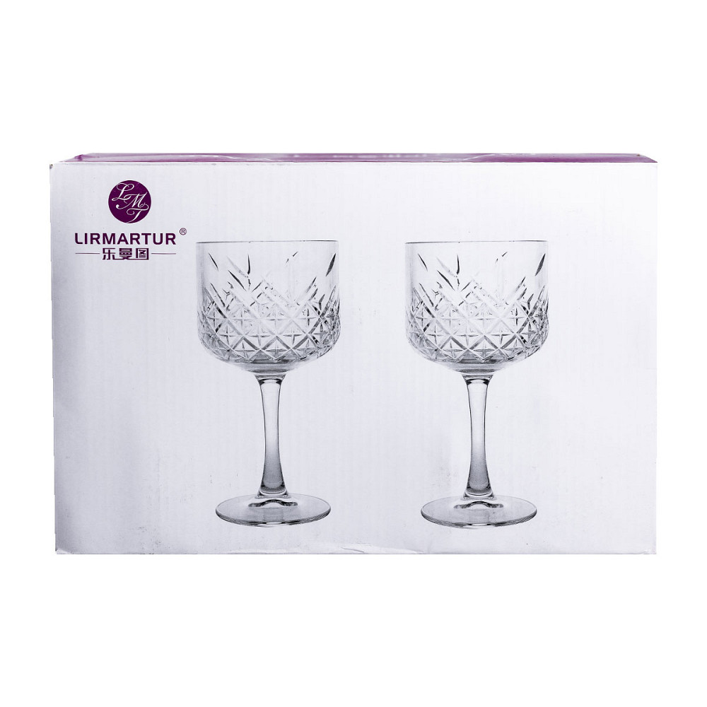 Yiwu Келихи для вина на високій ніжці набір 6 шт винний келих скляний прозорий 400 мл HP-YH-44 Коломия - фото 2