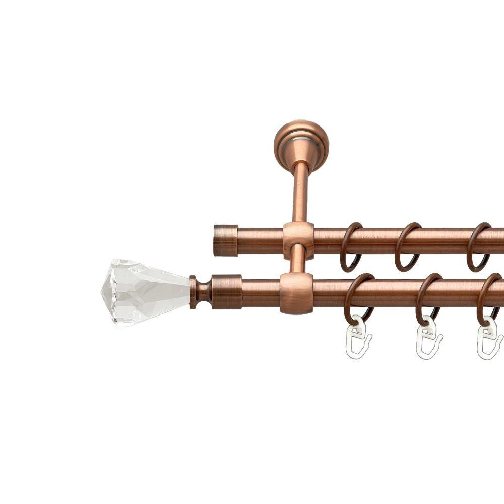 Карниз Orvit Лучетта металевий дворядний литий гладка труба кільце металеве Мідь 16\16 мм 120 см (00-00019615) Львов - изображение 1