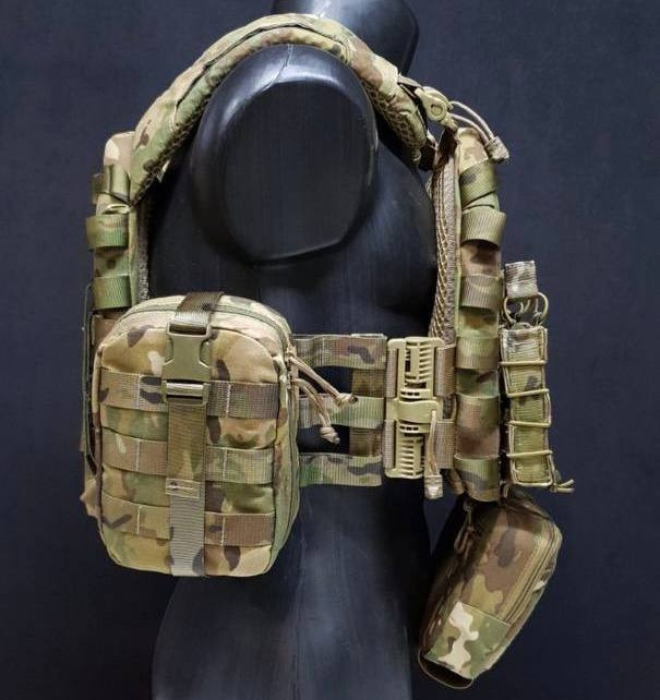 Тактический комплект плитоноска М6 с подсумками без плит (Мультикам пиксель) Винница - изображение 7