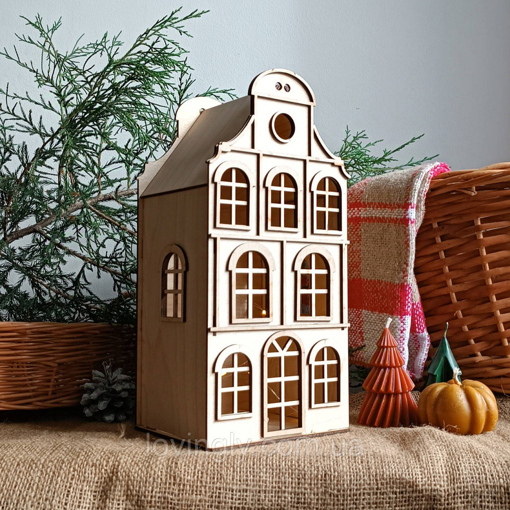 Декоративный домик  с LED подсветкой 33 см Ирпень - изображение 1