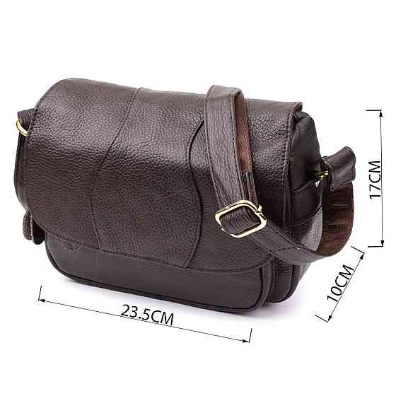 Сумка з натуральної шкіри для стильних жінок Vintage 22973 Коричневий Київ