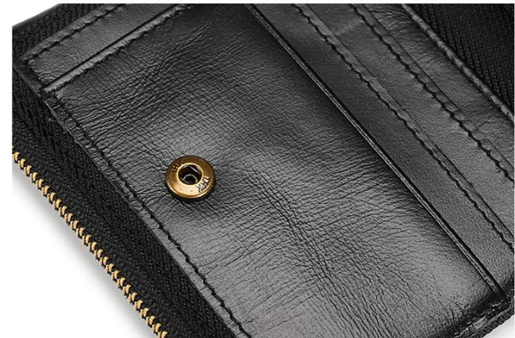 Чоловіче шкіряне портмоне на кнопці Leather Collection (2766) Київ - фото 6