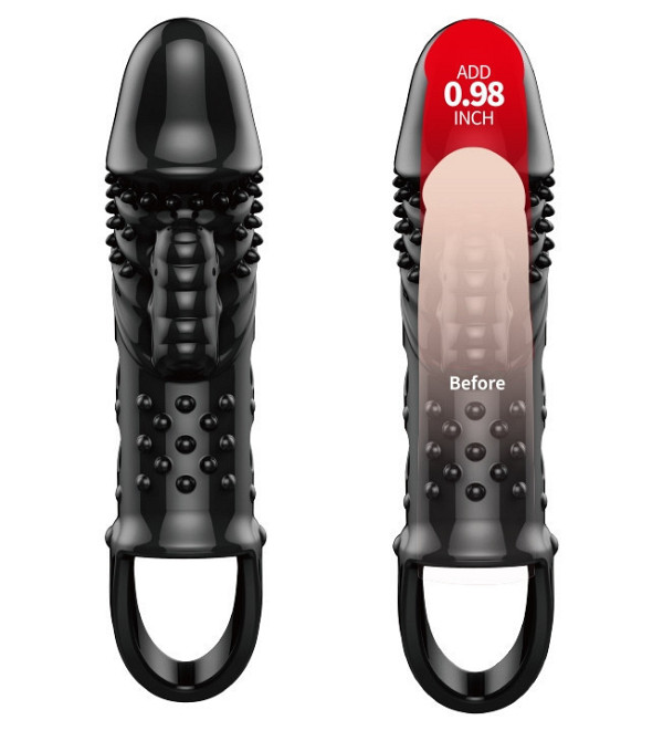 Подовжуюча насадка з вібростимуляцією (на 2,5 см) PRETTY LOVE - PENIS SLEEVE Cecelia, BI-026242-1 Sex Aura Київ - фото 4