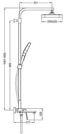 Душова колона зі змішувачем Koer KB-56031-05, 3 функції (KR5439) Харків