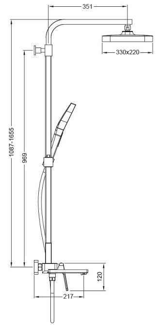 Душова колона зі змішувачем Koer KB-56031-05, 3 функції (KR5439) Харків - фото 3
