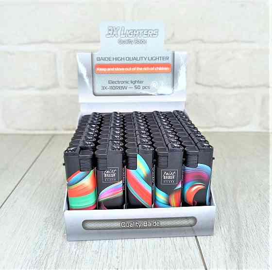 Зажигалка турбо-пламя Еlectronik 3X-110 Микс цвета уп/50шт Харьков