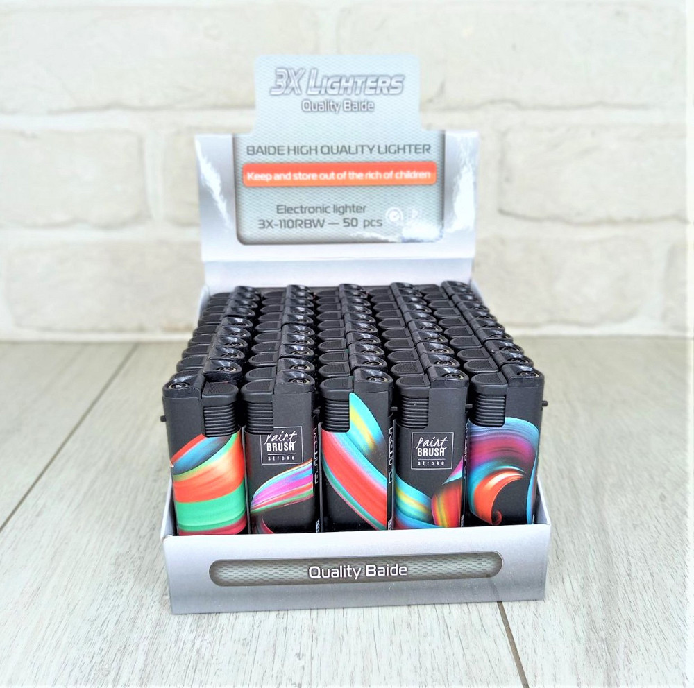 Зажигалка турбо-пламя Еlectronik 3X-110 Микс цвета уп/50шт Харьков - изображение 4