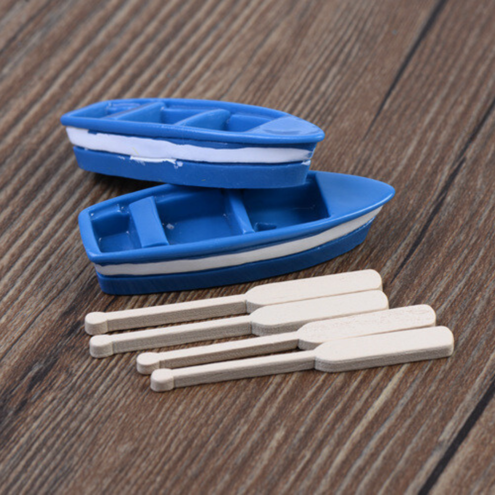 Мініатюрний човен з веслами для мікроландшафту, флораріуму, макета, мініатюри та творчості Одеса - фото 5