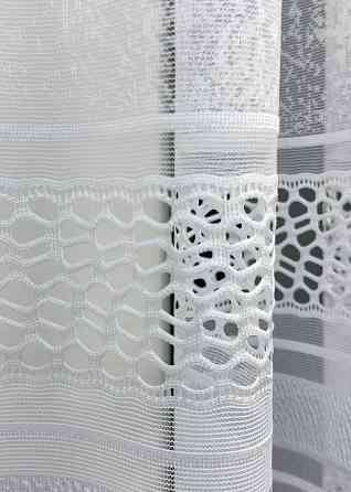 Короткий тюль жакард, висотою 1,5м, колір білий 1952т Київ