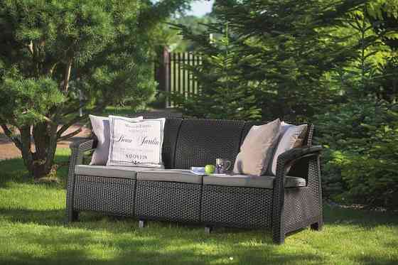 Софа садова пластикова Keter Corfu love seat max, сіра Київ