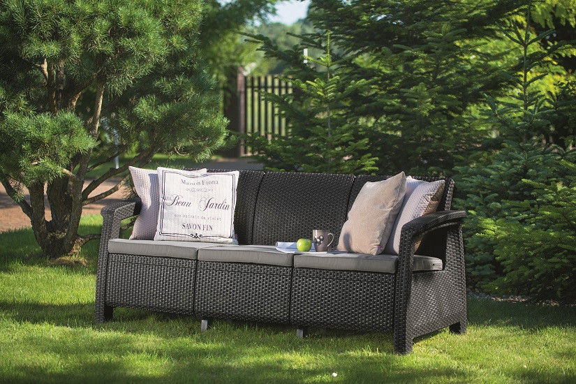 Софа садова пластикова Keter Corfu love seat max, сіра Київ - фото 3