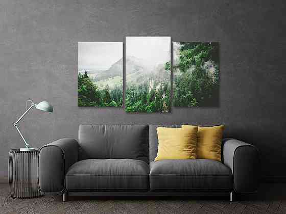 Модульная картина в гостиную / спальню Гори в тумані  Art-604_3 Киев