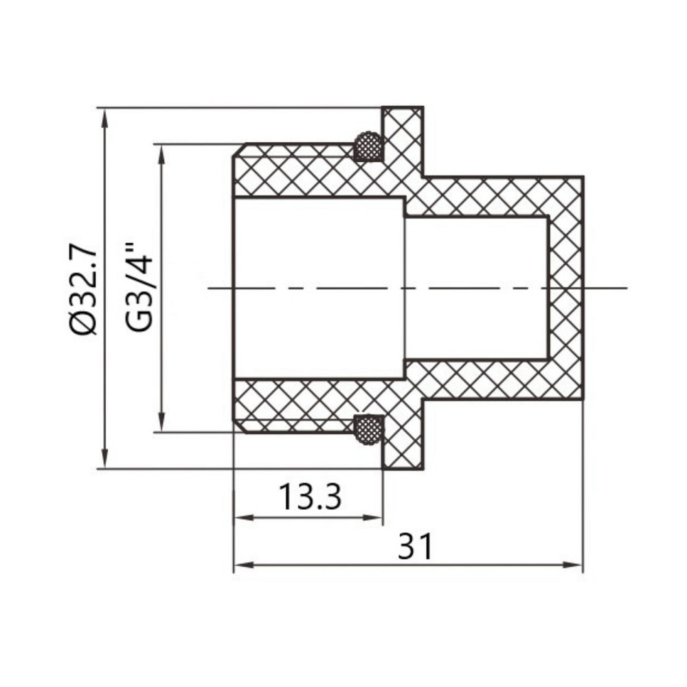 Заглушка PPR Thermo Alliance с резьбой 20х3/4