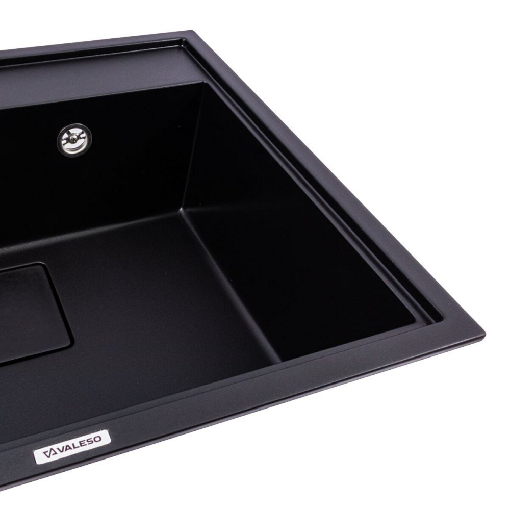 VALESO Гранітна мийка VALESO SHERLIT 6050 матова Чорна Коломия - фото 11