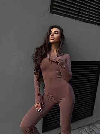 Женский теплый базовый комбинезон из микродайвинга на флисе Мокко, 42/44 Одесса