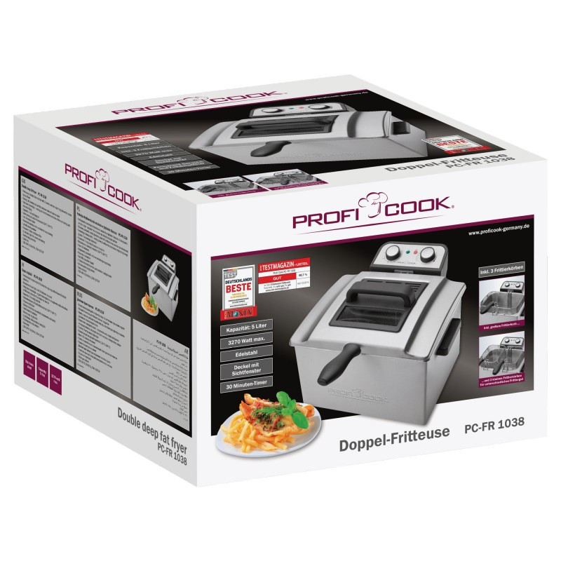 Фритюрница масляная 4 литра с 2 корзинами Profi Cook PC-FR (1038) Мощность 3000 Вт Нововолынск - изображение 10