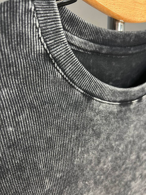 Футболка жіноча A-N 2747 варка тай-дай рубчик топ середня довжина базова one size, чорний, one size Київ - фото 7