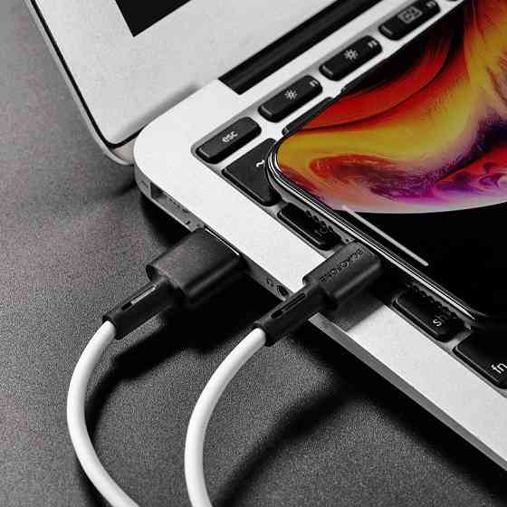 Кабель BOROFONE BX31 USB - Lightning 2.4A, 1m, силіконовий, TPE конектори, колір білий BX31LW Одеса