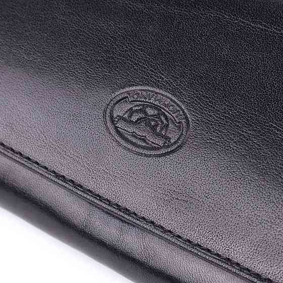 Стильный женский горизонтальный кошелек из глянцевой натуральной кожи Tony Perotti 20884_1 (1073 nero) Черный Киев