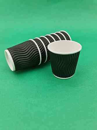 Стакан гофрований 110мл " Чорний "Маестро (20 шт) Харків