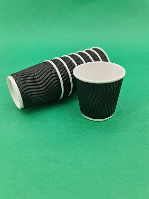 Стакан гофрований 110мл " Чорний "Маестро (20 шт) Харків - фото 1
