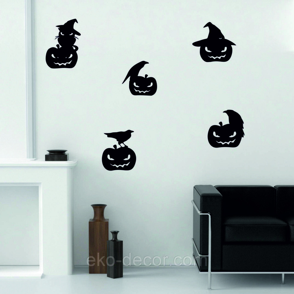 Декоративне настінне Панно «Хеллоуїн — гарбуз із котом», Декор на стіну 110*77 см Київ - фото 10