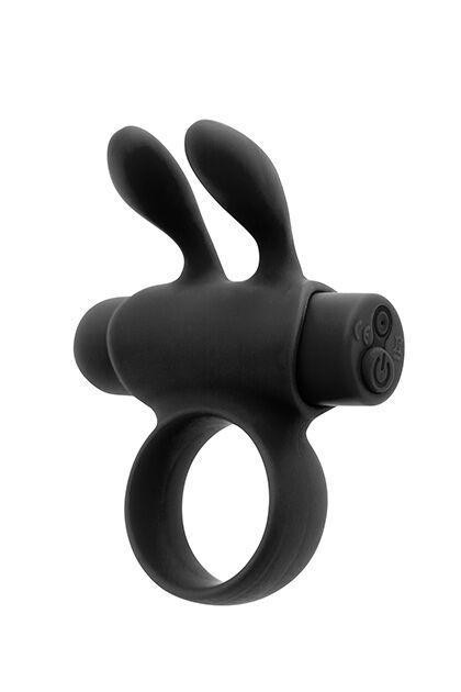 Ерекційне віброкольцо S Pleasures Premium Rabbit Ring, чорне, зі знімною вібропулею й вушками Sex Aura Київ - фото 1